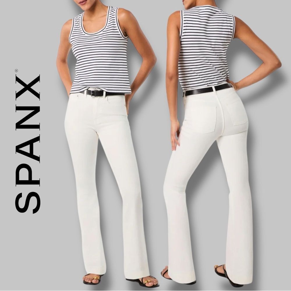 SPANX SPANXsculpt™ ReDefine Flare Jeans in the Size 14 in Linen/Ivory Color